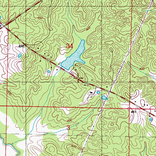 Topographic Map of Bilbro Lake Dam, MS