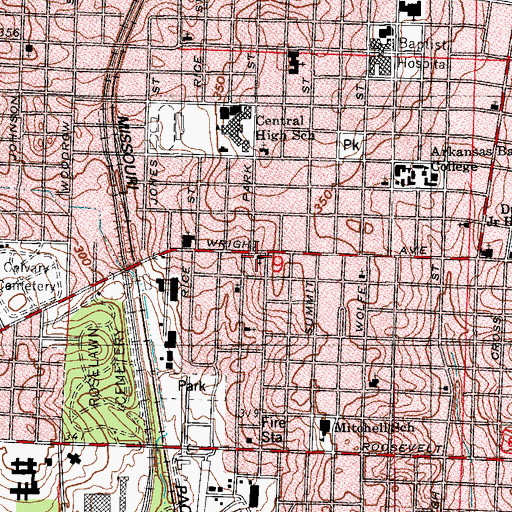 Topographic Map of Church of the Living God, AR