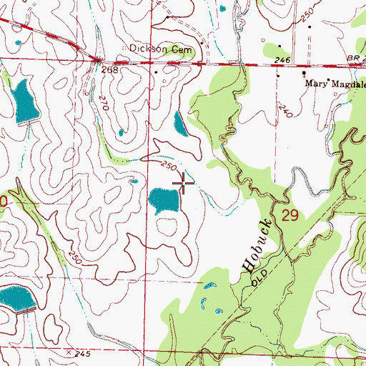 Topographic Map of A B Mansell Lake Dam, MS