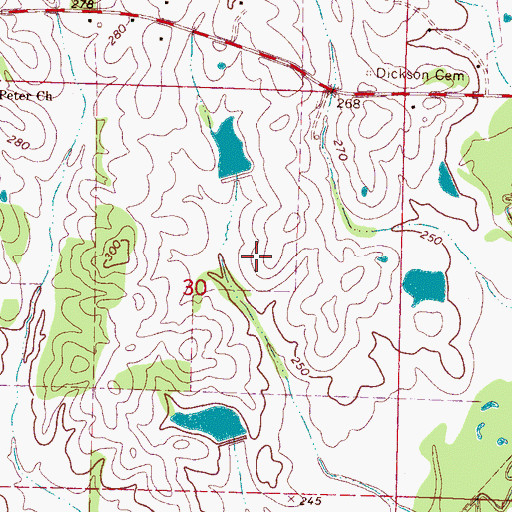 Topographic Map of E M Billingslea Lake Dam, MS