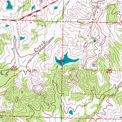 Topographic Map of W W Billingsly Lake Dam, MS