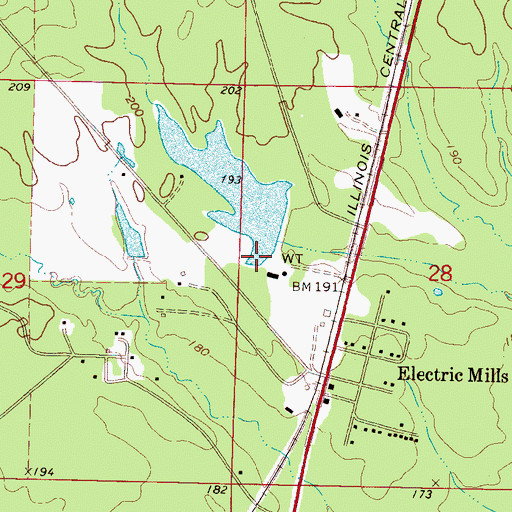 Topographic Map of Weyerhauser Lumber Company Pond Dam, MS