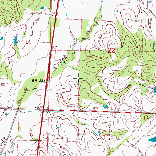Topographic Map of J N Brown Lake Dam, MS