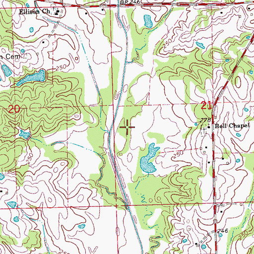 Topographic Map of Dixons Lake Dam, MS