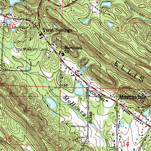 Topographic Map of Clarks Store (historical), AR