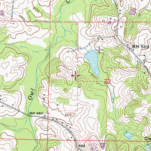Topographic Map of Pat McDonald Lake Dam, MS