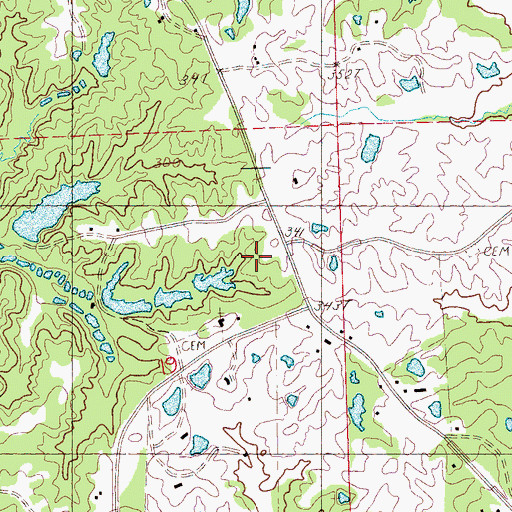 Topographic Map of Anderson Catfish Pond Dam, MS