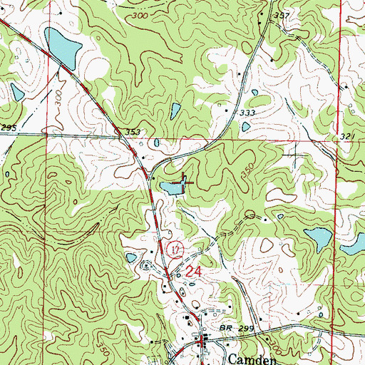 Topographic Map of J V Blalock Lake Dam, MS