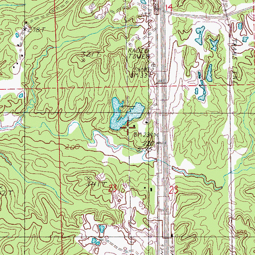 Topographic Map of Plunkett Lake Dam, MS