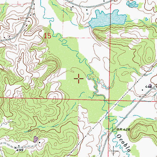 Topographic Map of Jack Weatherford Lake Dam, MS