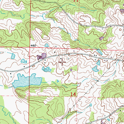 Topographic Map of Weatherford Lake Dam, MS