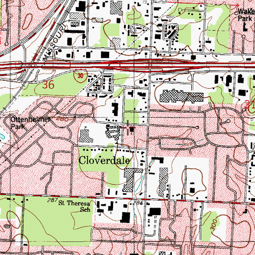 Topographic Map of Cloverdale Christian Academy, AR