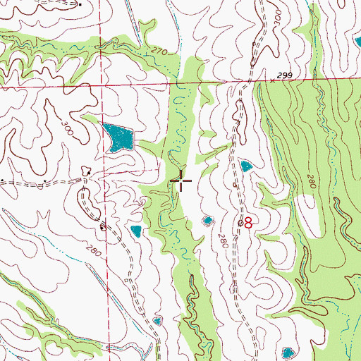 Topographic Map of Williams Estate Pond Dam, MS