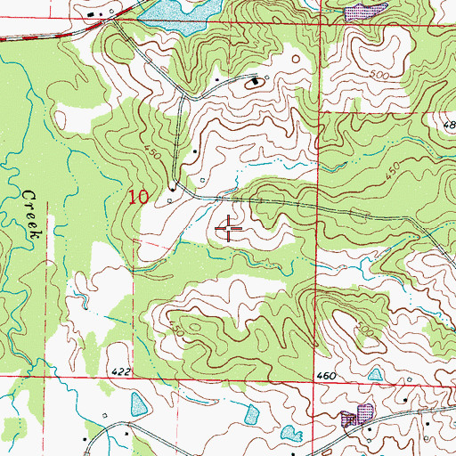 Topographic Map of Mrs Jesse Cox Lake Dam, MS