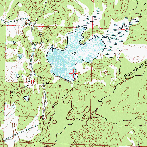 Topographic Map of Morgans Lake Dam, MS