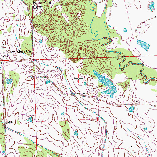 Topographic Map of Dixon Lake Dam, MS