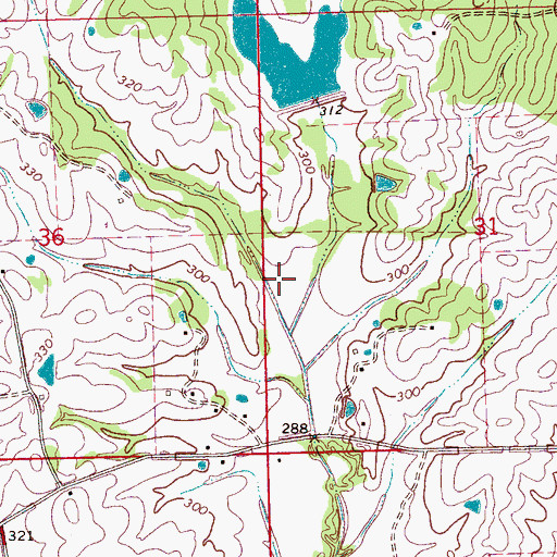 Topographic Map of Ellison Creek Watershed 1 Dam, MS