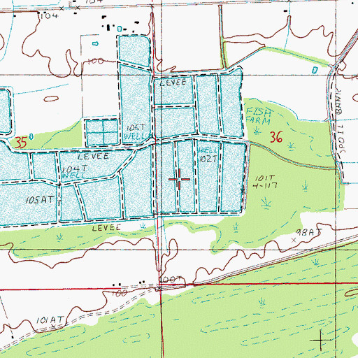Topographic Map of Coleman Catfish Ponds Dam, MS