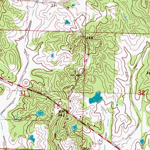 Topographic Map of J K Simpson Lake, MS