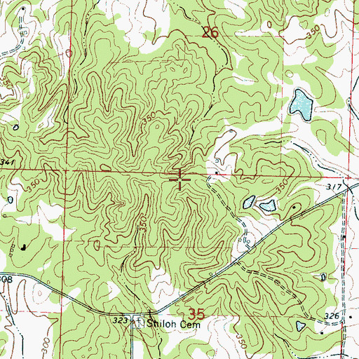 Topographic Map of Joe Cauthen Lake Dam, MS