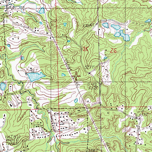 Topographic Map of Piney Creek Watershed Y-38-21 Dam, MS