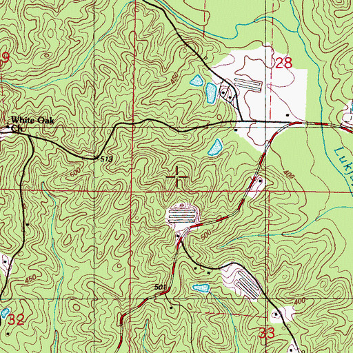 Topographic Map of Thompson Lake Dam, MS