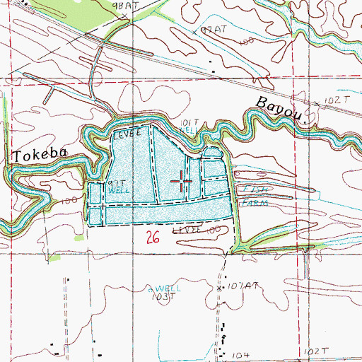 Topographic Map of Coleman Catfish Ponds Dam, MS
