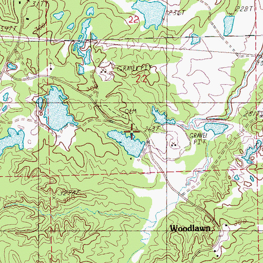 Topographic Map of Fouche Lake Dam, MS