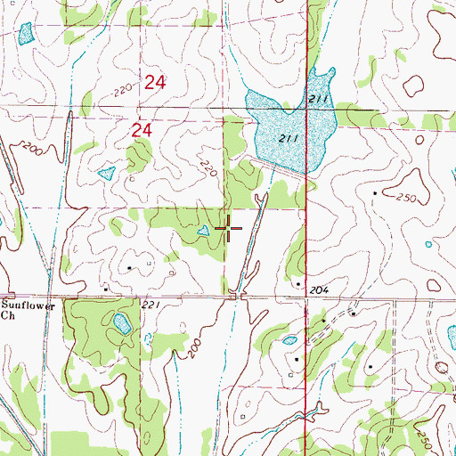 Topographic Map of Shammack Creek Structure 2 Dam, MS