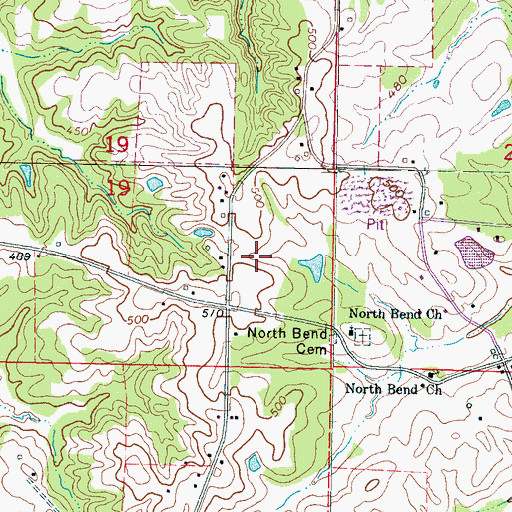 Topographic Map of Q Copeland Lake Dam, MS