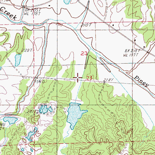 Topographic Map of Piney Creek Watershed Y-38-26 Dam, MS