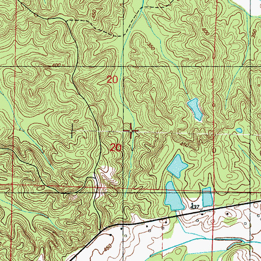 Topographic Map of Tom Bell Pond Dam, MS