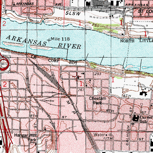 Topographic Map of Coleman Chapel African Methodist Episcopal Zion Church, AR