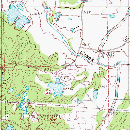 Topographic Map of Piney Creek Watershed Structure 23 Dam, MS