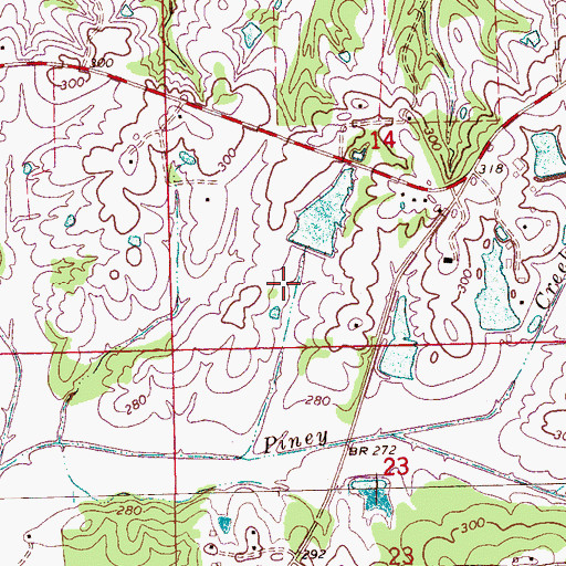 Topographic Map of Swayze Lake Dam, MS