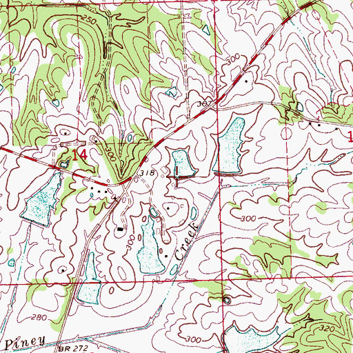Topographic Map of Swayze Lake Dam, MS