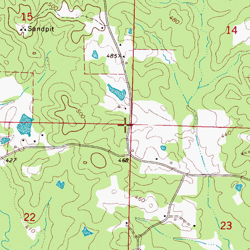 Topographic Map of Son Vine Lake Dam, MS