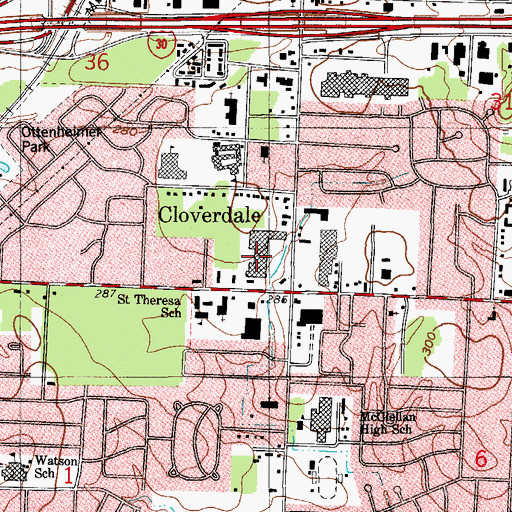Topographic Map of Colony South Shopping Center, AR