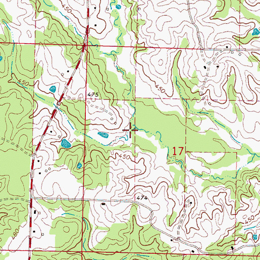 Topographic Map of Joe C Reese Lake Dam, MS