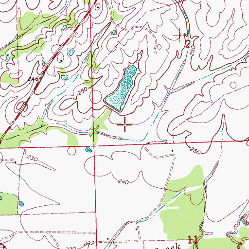 Topographic Map of Shipp Lake Dam, MS