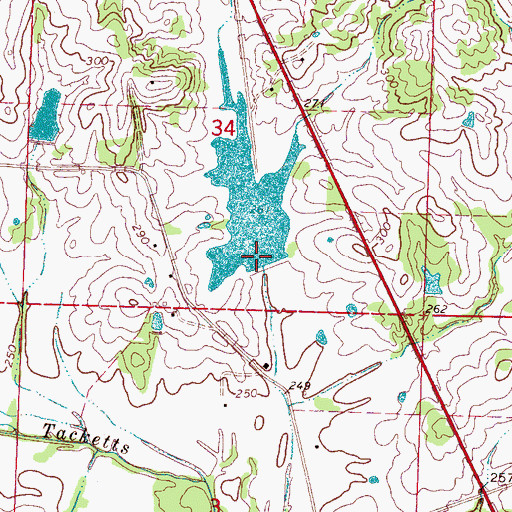 Topographic Map of Tackett Watershed 6 Dam, MS