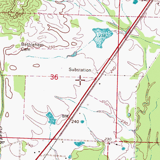 Topographic Map of Mississippi No Name 34 Dam, MS