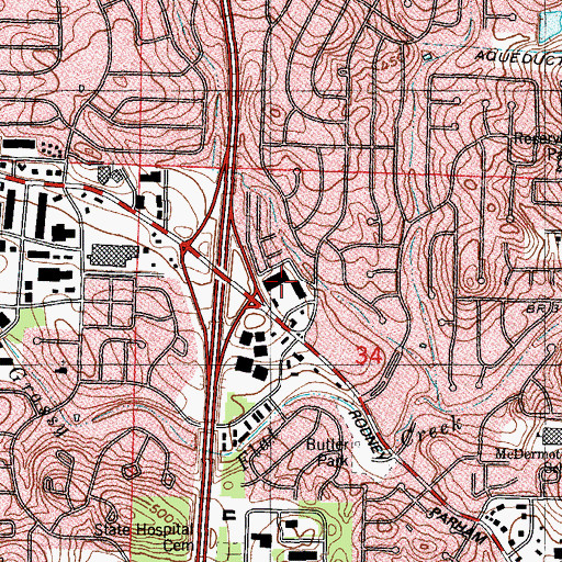 Topographic Map of Colony West Shopping Center, AR