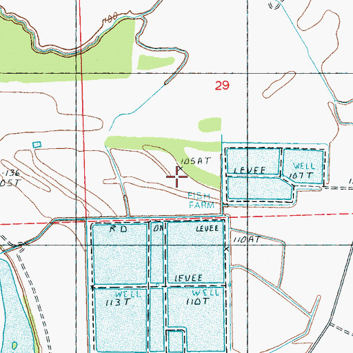 Topographic Map of Morrison Catfish Ponds Dam, MS