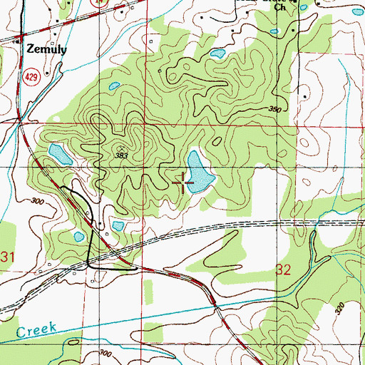 Topographic Map of Jones Lake Dam, MS