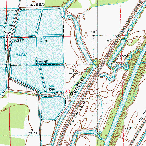 Topographic Map of Anderson Brothers Pond Dam, MS