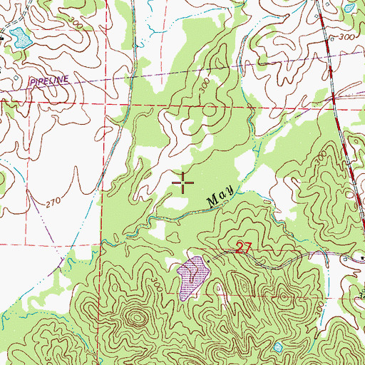 Topographic Map of McDaniel Lake Dam, MS