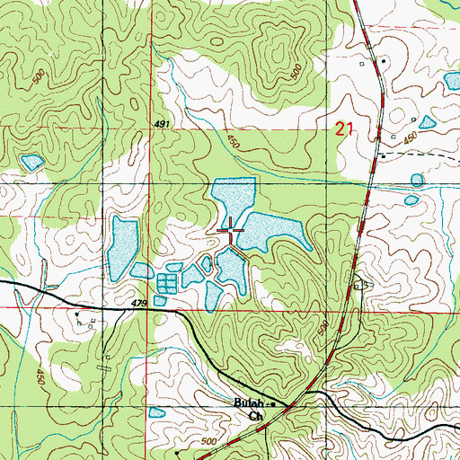 Topographic Map of Sandridge Lake Dam, MS