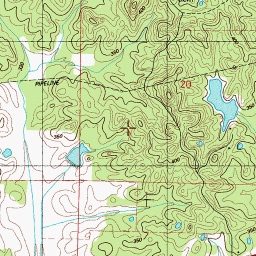 Topographic Map of Hallbrook Lake Dam, MS