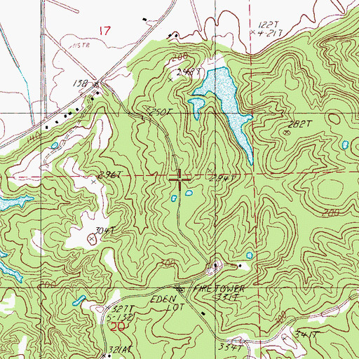 Topographic Map of Eden Creek Watershed Number 10 Dam, MS